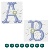 Pastel Satin Floral Alphabet Embroidery Set